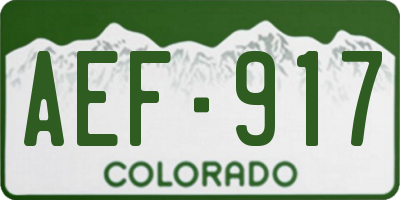 CO license plate AEF917