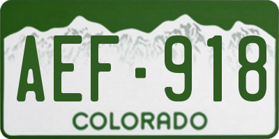 CO license plate AEF918