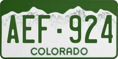 CO license plate AEF924