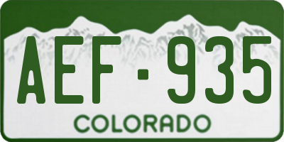 CO license plate AEF935