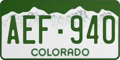 CO license plate AEF940