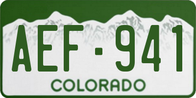 CO license plate AEF941