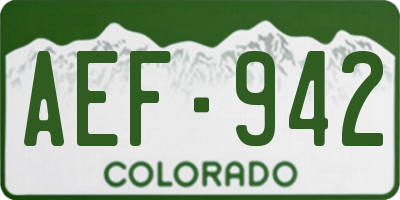 CO license plate AEF942