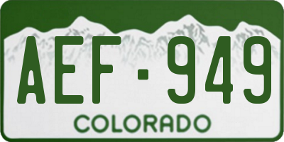 CO license plate AEF949