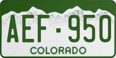 CO license plate AEF950