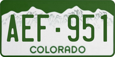 CO license plate AEF951