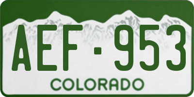 CO license plate AEF953