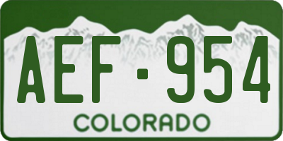 CO license plate AEF954