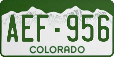 CO license plate AEF956