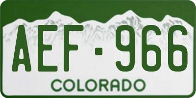 CO license plate AEF966