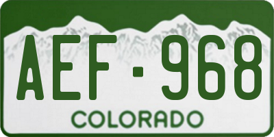 CO license plate AEF968
