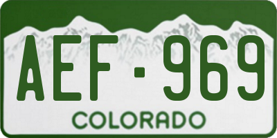 CO license plate AEF969