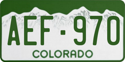 CO license plate AEF970