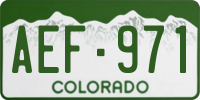 CO license plate AEF971