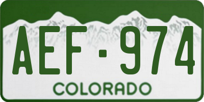 CO license plate AEF974