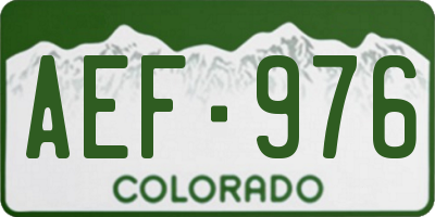 CO license plate AEF976