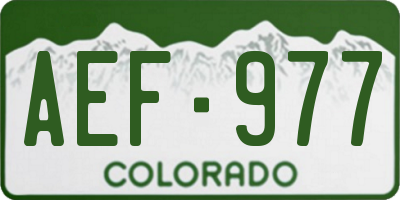 CO license plate AEF977