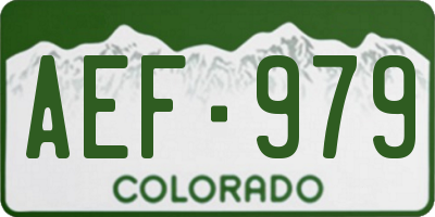 CO license plate AEF979