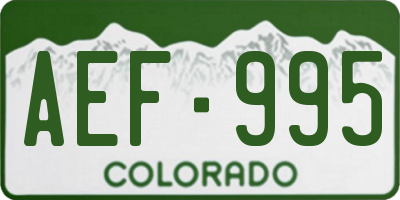 CO license plate AEF995