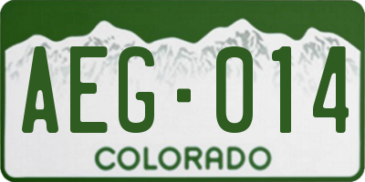 CO license plate AEG014