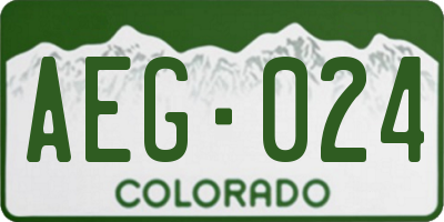 CO license plate AEG024
