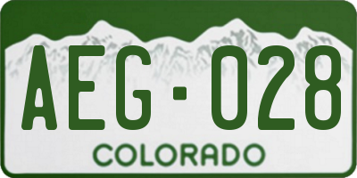 CO license plate AEG028