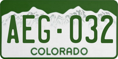 CO license plate AEG032