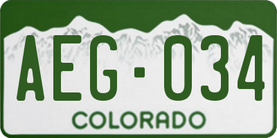 CO license plate AEG034