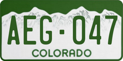 CO license plate AEG047