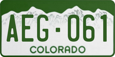CO license plate AEG061
