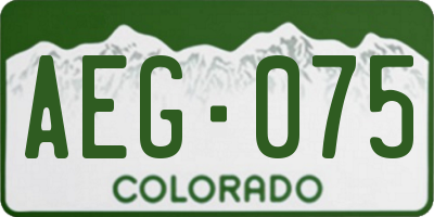 CO license plate AEG075