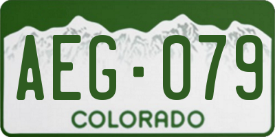 CO license plate AEG079
