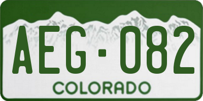 CO license plate AEG082
