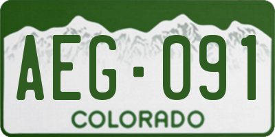 CO license plate AEG091