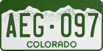 CO license plate AEG097
