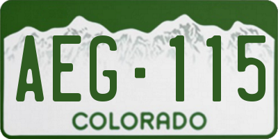 CO license plate AEG115