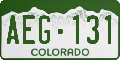 CO license plate AEG131
