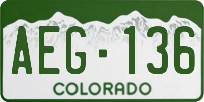 CO license plate AEG136