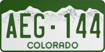 CO license plate AEG144