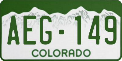 CO license plate AEG149