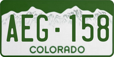 CO license plate AEG158