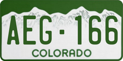 CO license plate AEG166