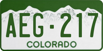 CO license plate AEG217