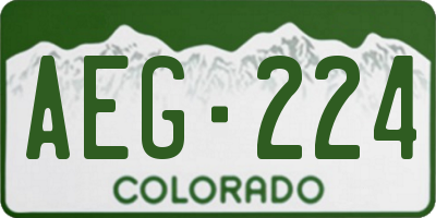 CO license plate AEG224