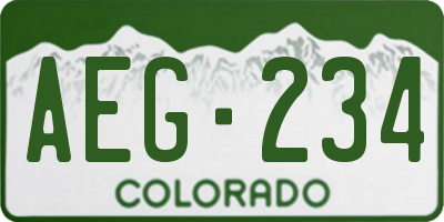CO license plate AEG234