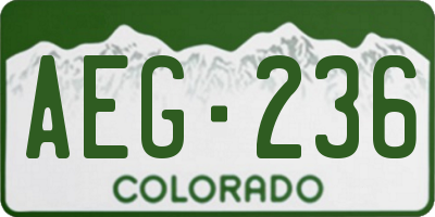 CO license plate AEG236