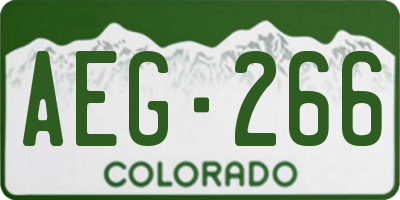 CO license plate AEG266