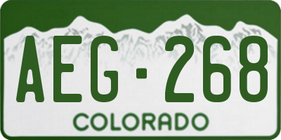 CO license plate AEG268