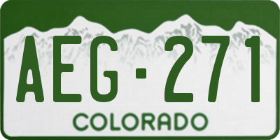 CO license plate AEG271