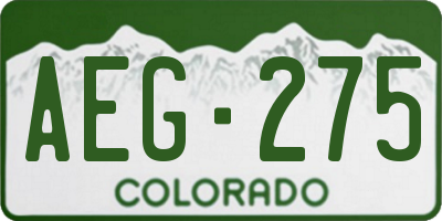 CO license plate AEG275